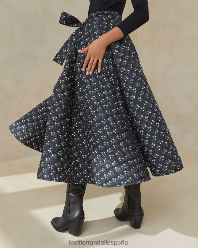 ropa 04282237 florecitas negras mujer Loeffler Randall falda acolchada