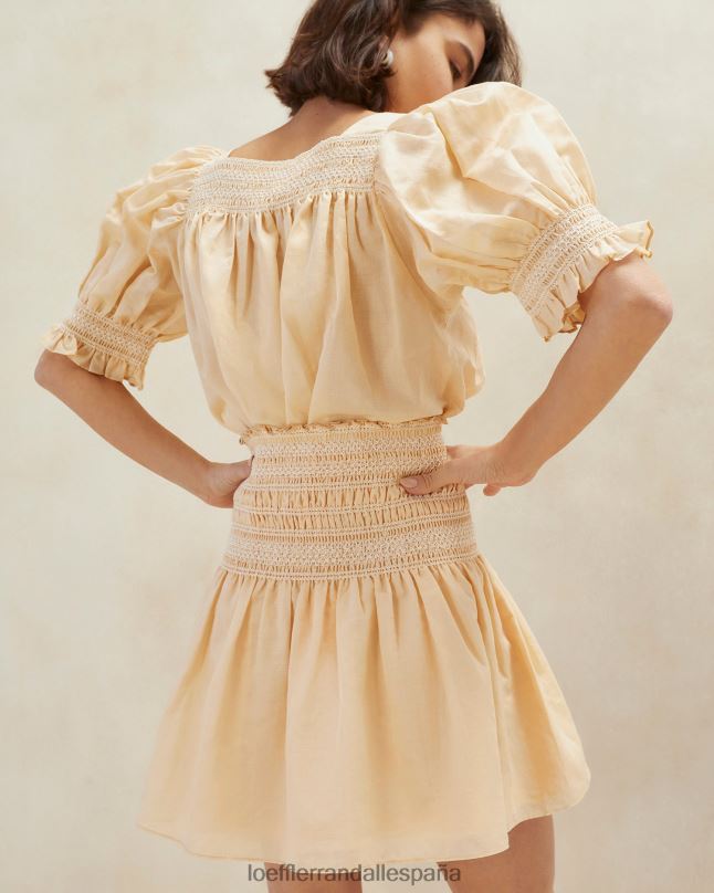 ropa 04282238 arena/crudo mujer Loeffler Randall falda fruncida Gilles