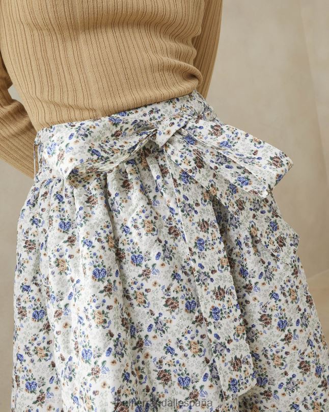 ropa 04282244 crema/floral mujer Loeffler Randall falda acolchada