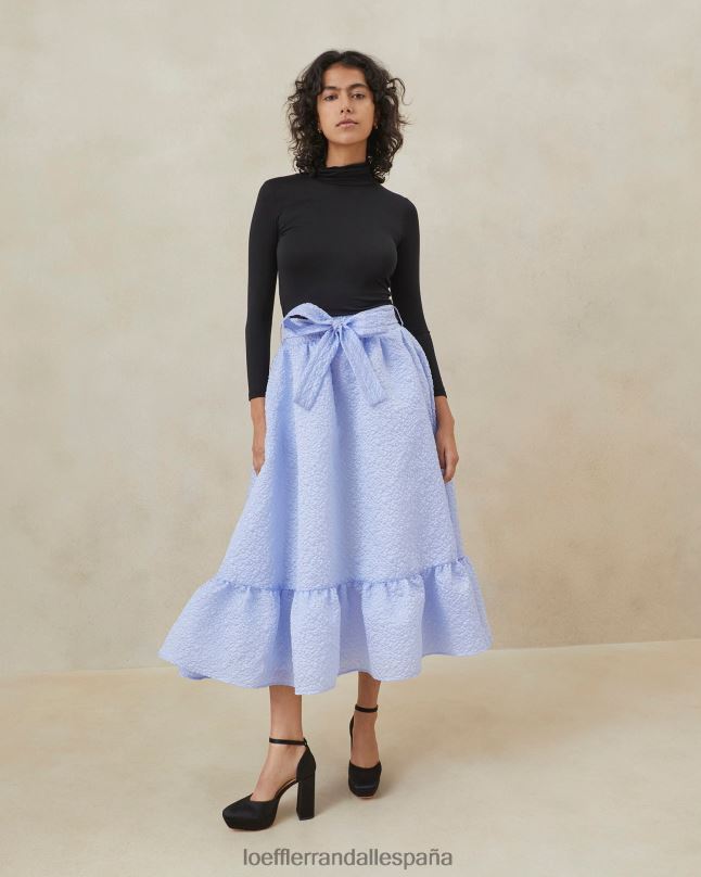 ropa 04282249 azul mujer Loeffler Randall falda circular con volantes Carrie