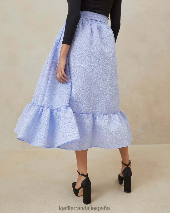ropa 04282249 azul mujer Loeffler Randall falda circular con volantes Carrie