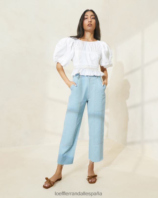 ropa 04282216 mezclilla ligera mujer Loeffler Randall pantalón carpintero roy