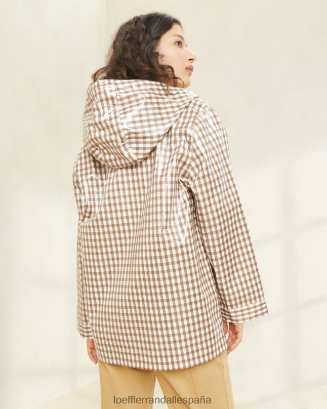 ropa 04282257 cuadros marrones mujer Loeffler Randall chaqueta de lluvia brumosa