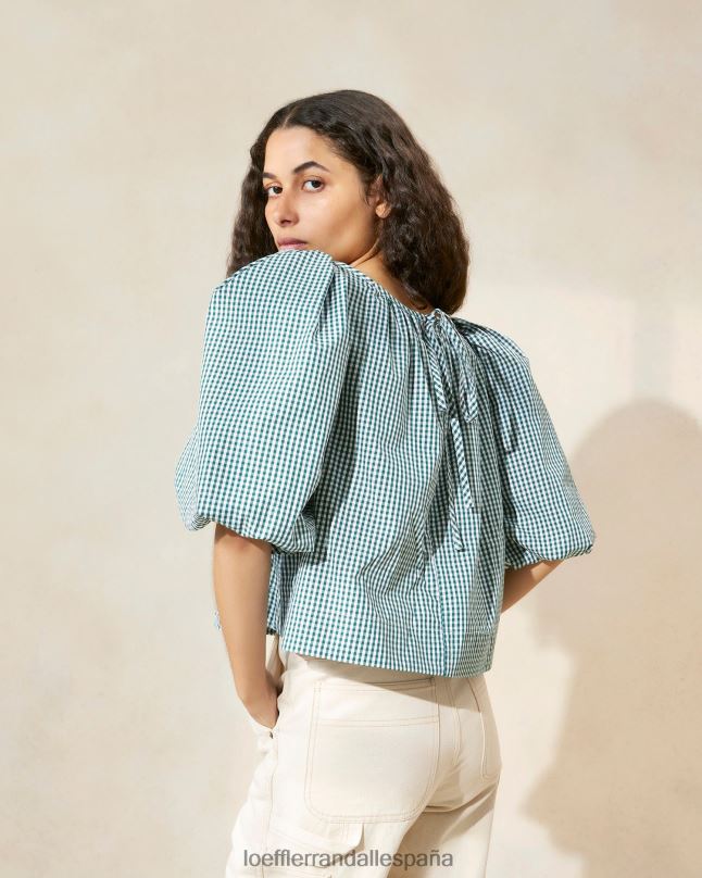 ropa 04282207 mini cuadros verdes mujer Loeffler Randall blusa de tienda eliza