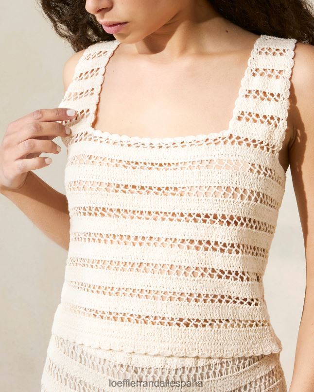 ropa 04282211 natural mujer Loeffler Randall top de crochet sadie