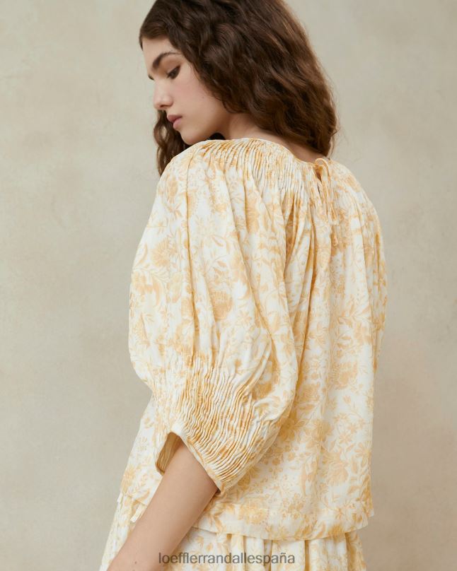 ropa 04282241 floral de vid tonal mujer Loeffler Randall top fruncido sloane