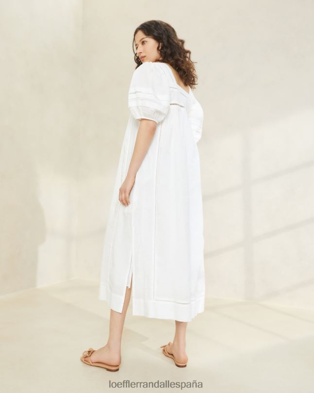 ropa 04282171 blanco mujer Loeffler Randall vestido agosto con mangas abullonadas