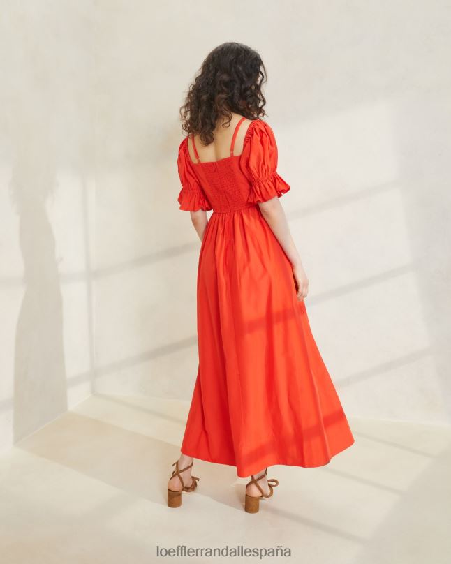 ropa 04282177 amapola mujer Loeffler Randall vestido yael con corpiño fruncido