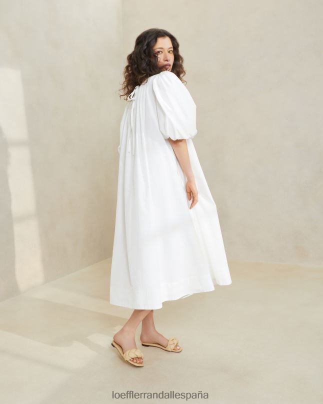 ropa 04282178 blanco mujer Loeffler Randall vestido mimi oversize con mangas abullonadas