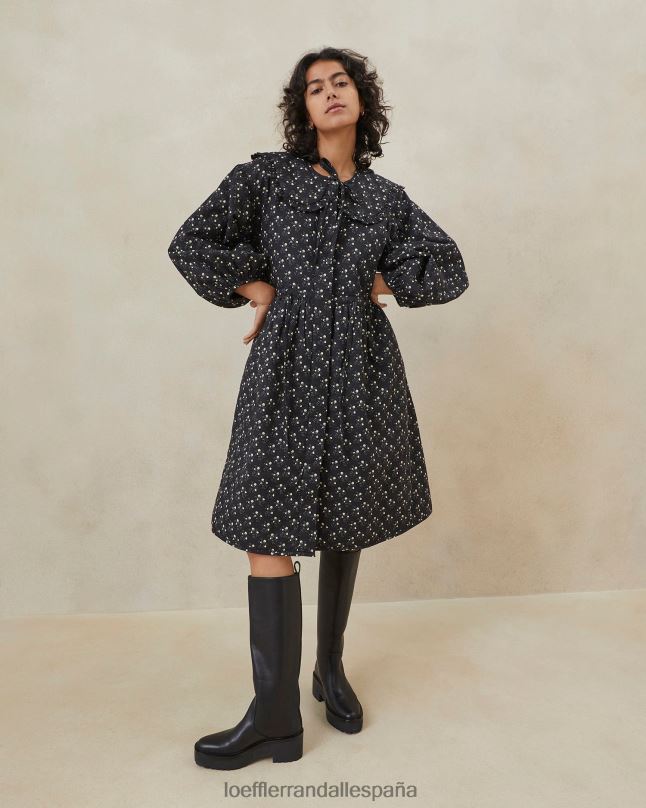 ropa 04282179 florecitas negras mujer Loeffler Randall vestido de abrigo nari