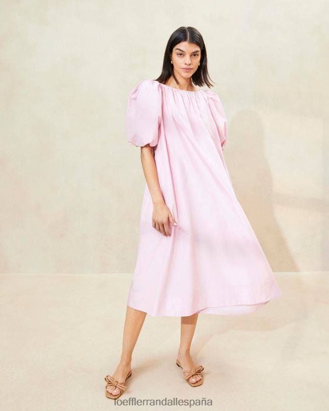 ropa 04282183 Rosa suave mujer Loeffler Randall vestido mimi rosa extragrande con mangas abullonadas
