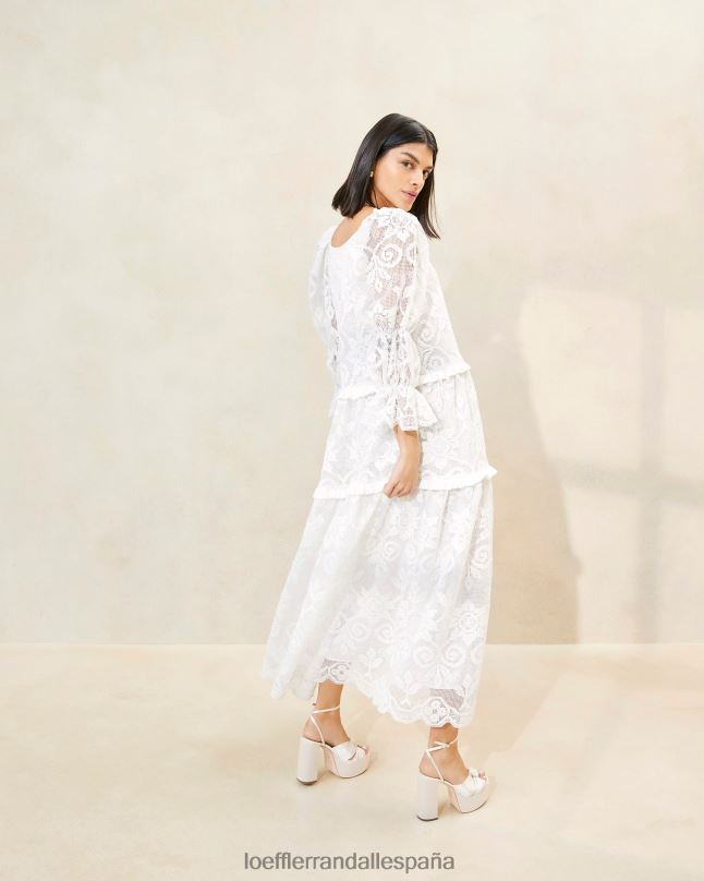 ropa 04282187 blanco mujer Loeffler Randall vestido antoinette de encaje a capas