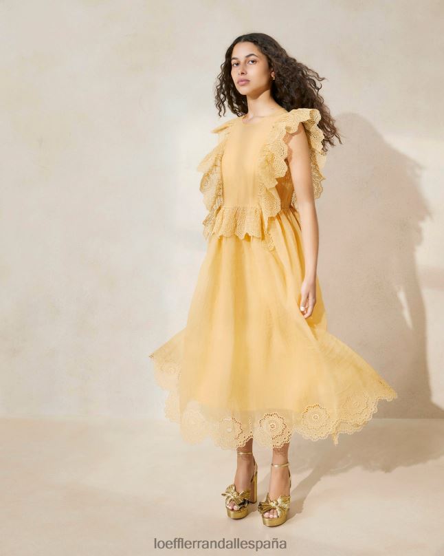 ropa 04282192 duna mujer Loeffler Randall vestido festoneado bordado naomi