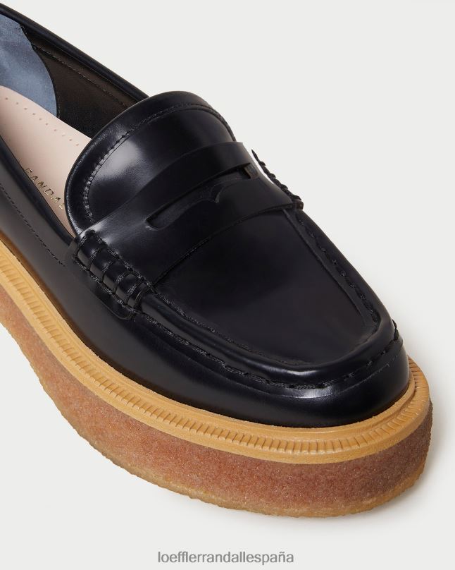 zapatos 04282311 negro mujer Loeffler Randall mocasines con plataforma rikki