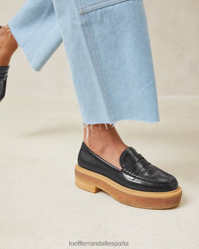 zapatos 04282311 negro mujer Loeffler Randall mocasines con plataforma rikki