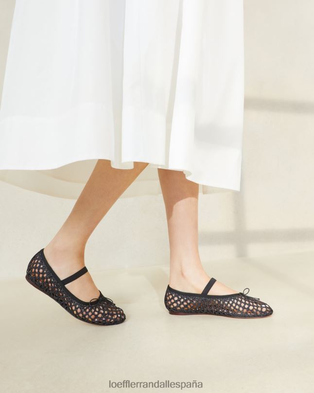 zapatos 04282301 crochet negro mujer Loeffler Randall bailarinas leonie