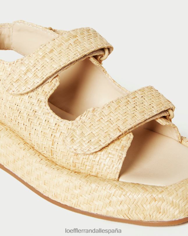zapatos 04282101 natural mujer Loeffler Randall sandalia blaise de rafia con plataforma