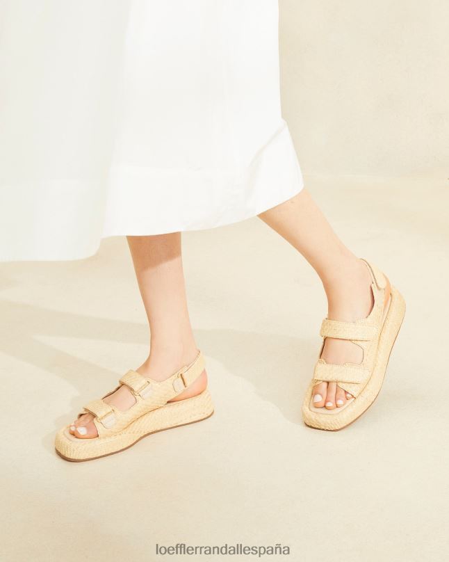 zapatos 04282101 natural mujer Loeffler Randall sandalia blaise de rafia con plataforma
