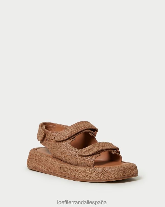 zapatos 04282110 marrón mujer Loeffler Randall sandalia blaise de rafia con plataforma