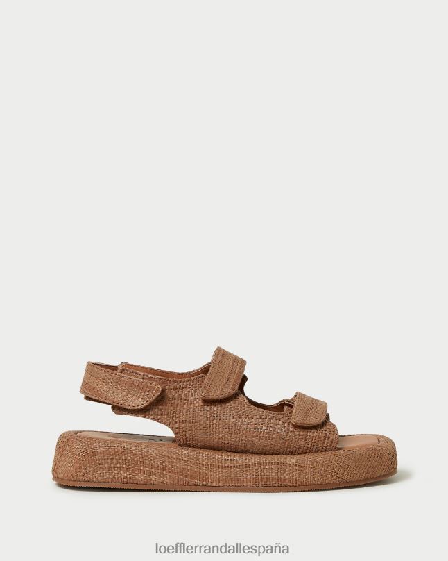 zapatos 04282110 marrón mujer Loeffler Randall sandalia blaise de rafia con plataforma