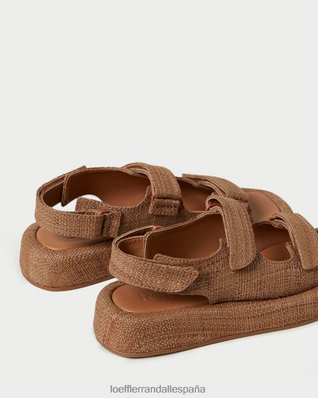 zapatos 04282110 marrón mujer Loeffler Randall sandalia blaise de rafia con plataforma