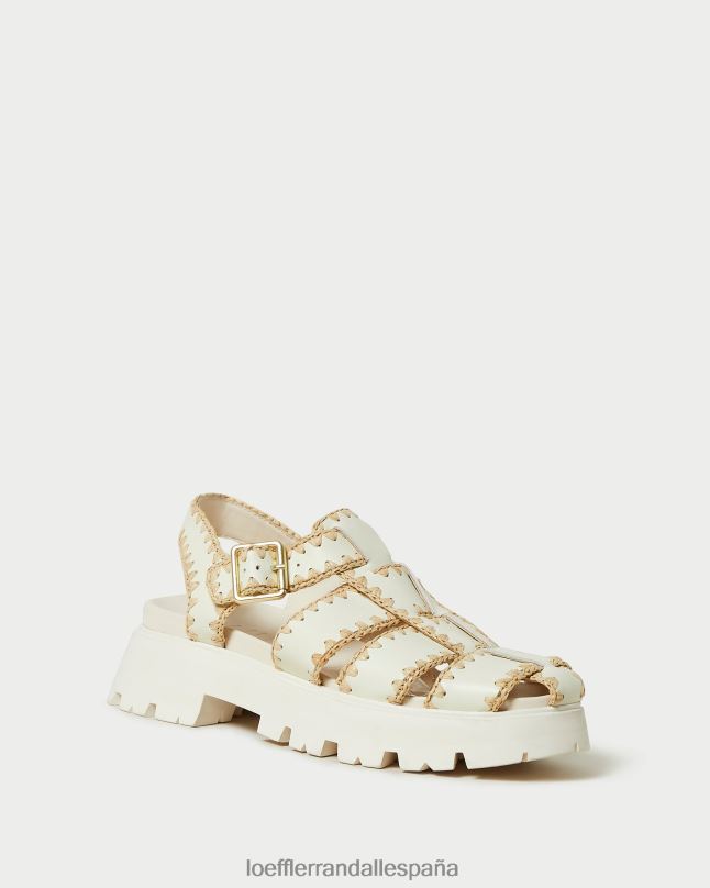 zapatos 04282112 crema/natural mujer Loeffler Randall sandalia enjaulada talia