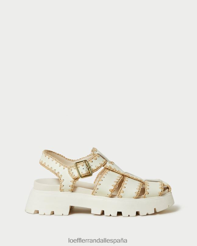 zapatos 04282112 crema/natural mujer Loeffler Randall sandalia enjaulada talia