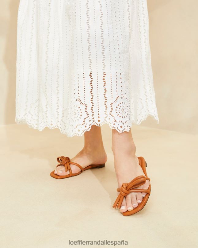 zapatos 04282119 madera mujer Loeffler Randall sandalia hadley con lazo marrón