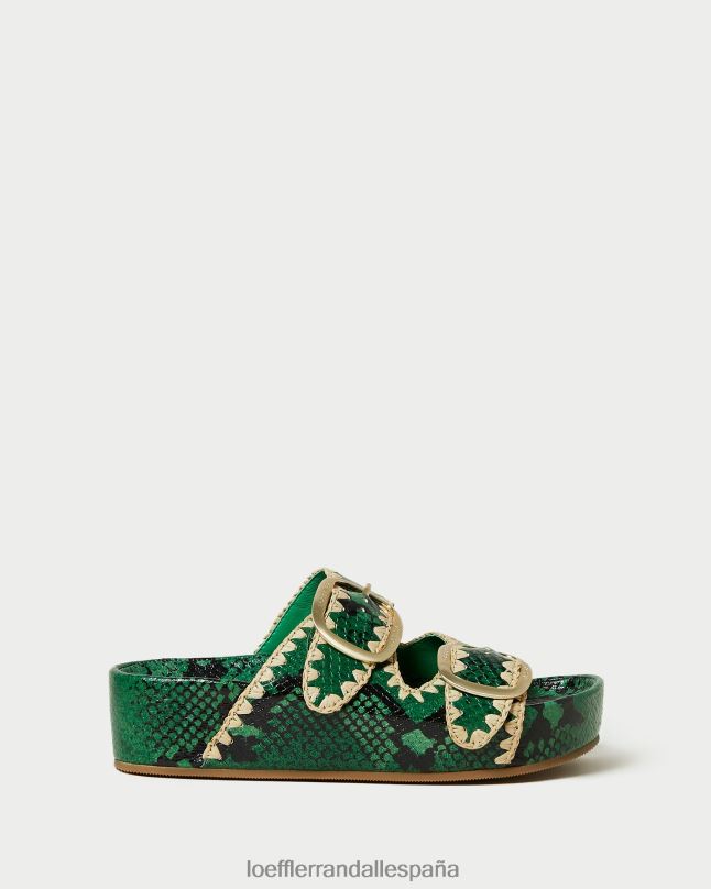 zapatos 04282120 verde/natural mujer Loeffler Randall sandalia con plantilla theo