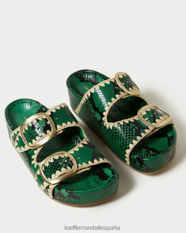 zapatos 04282120 verde/natural mujer Loeffler Randall sandalia con plantilla theo