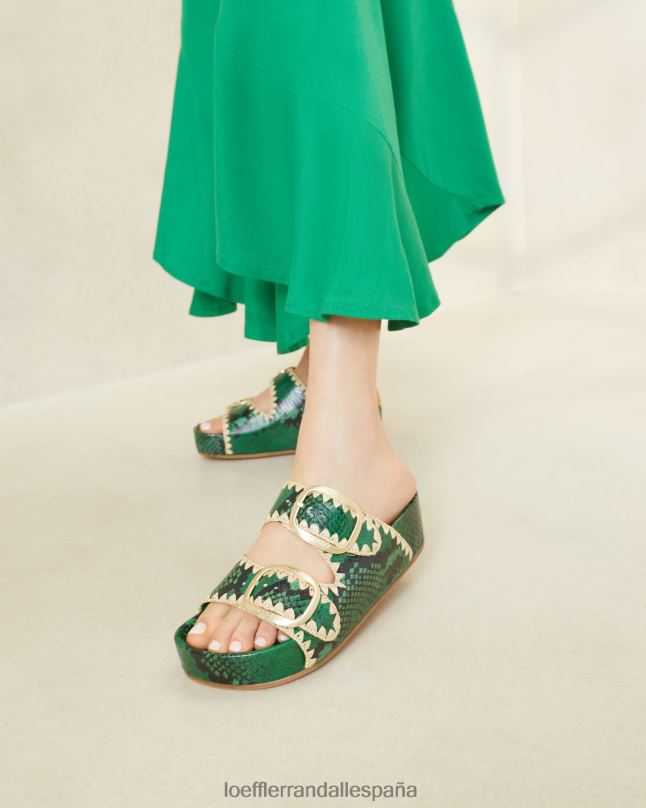 zapatos 04282120 verde/natural mujer Loeffler Randall sandalia con plantilla theo