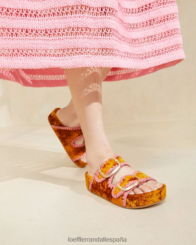 zapatos 04282126 ocre/rubor mujer Loeffler Randall sandalia con plantilla theo