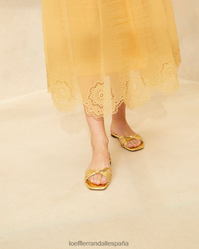 zapatos 04282127 oro mujer Loeffler Randall sandalia con nudo izzie