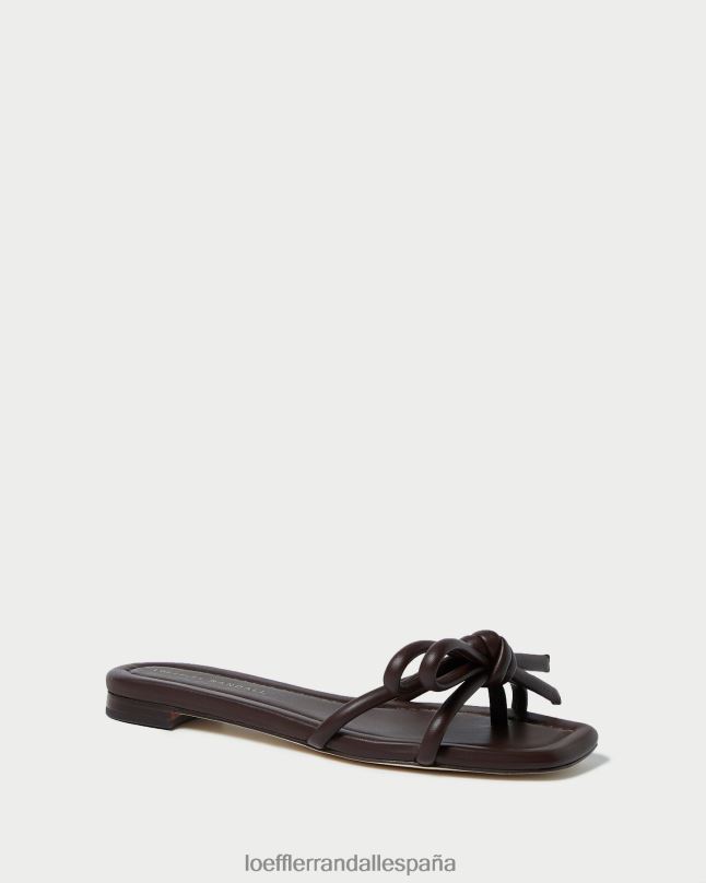 zapatos 04282130 chocolate mujer Loeffler Randall sandalia hadley con lazo