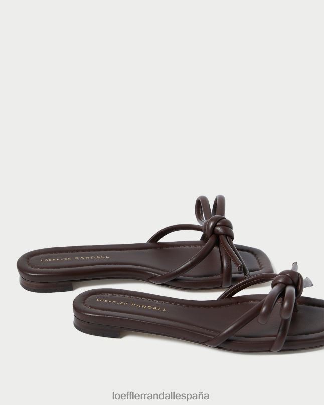 zapatos 04282130 chocolate mujer Loeffler Randall sandalia hadley con lazo