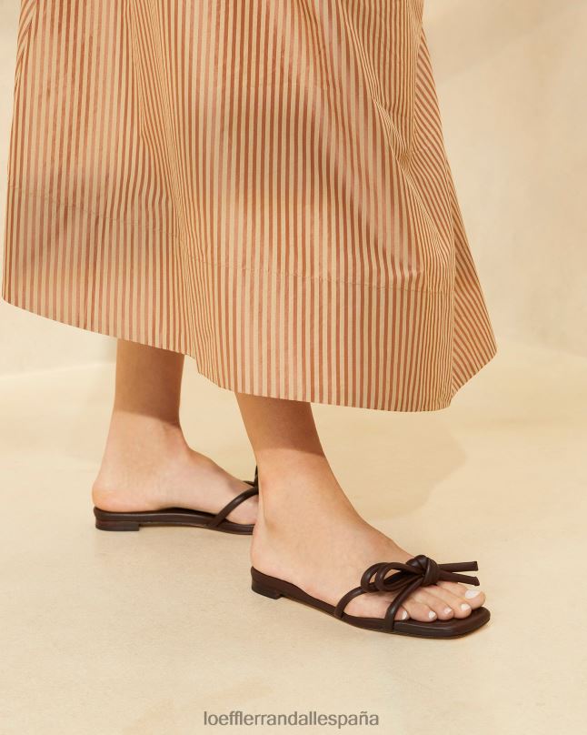 zapatos 04282130 chocolate mujer Loeffler Randall sandalia hadley con lazo