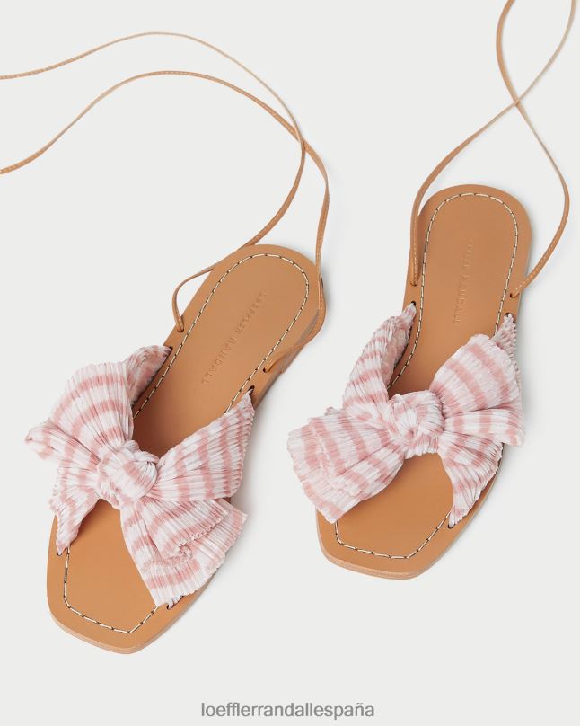 zapatos 04282131 cuadros de color rosa suave mujer Loeffler Randall tobogán con lazo de peonía