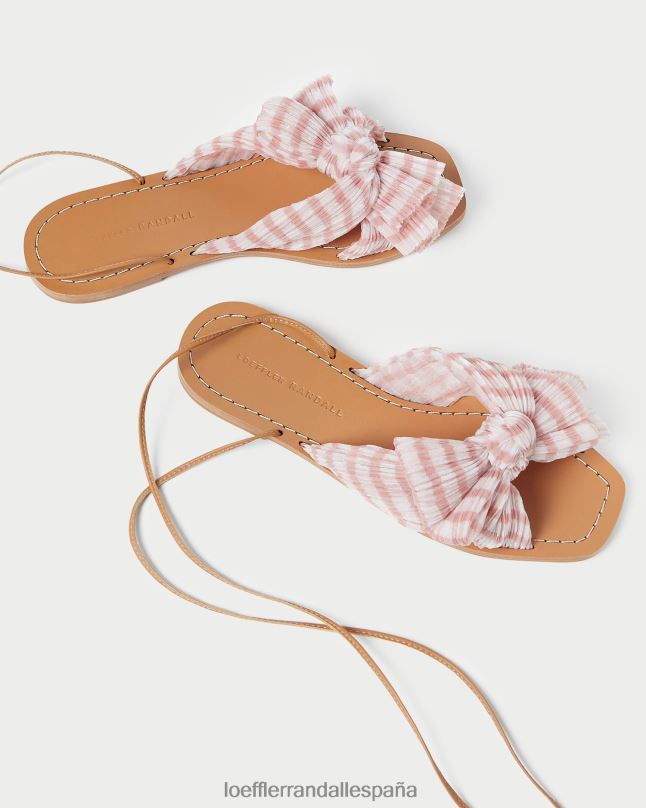 zapatos 04282131 cuadros de color rosa suave mujer Loeffler Randall tobogán con lazo de peonía