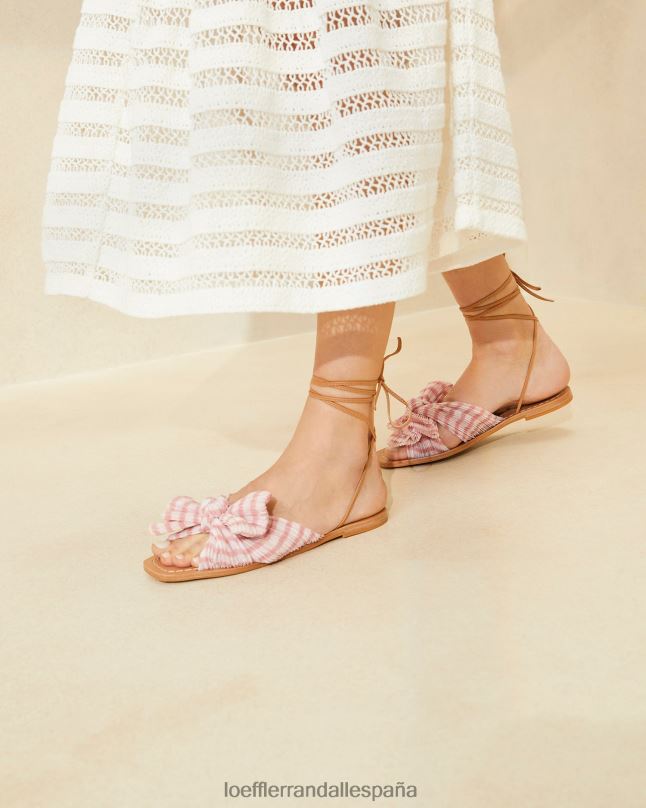 zapatos 04282131 cuadros de color rosa suave mujer Loeffler Randall tobogán con lazo de peonía