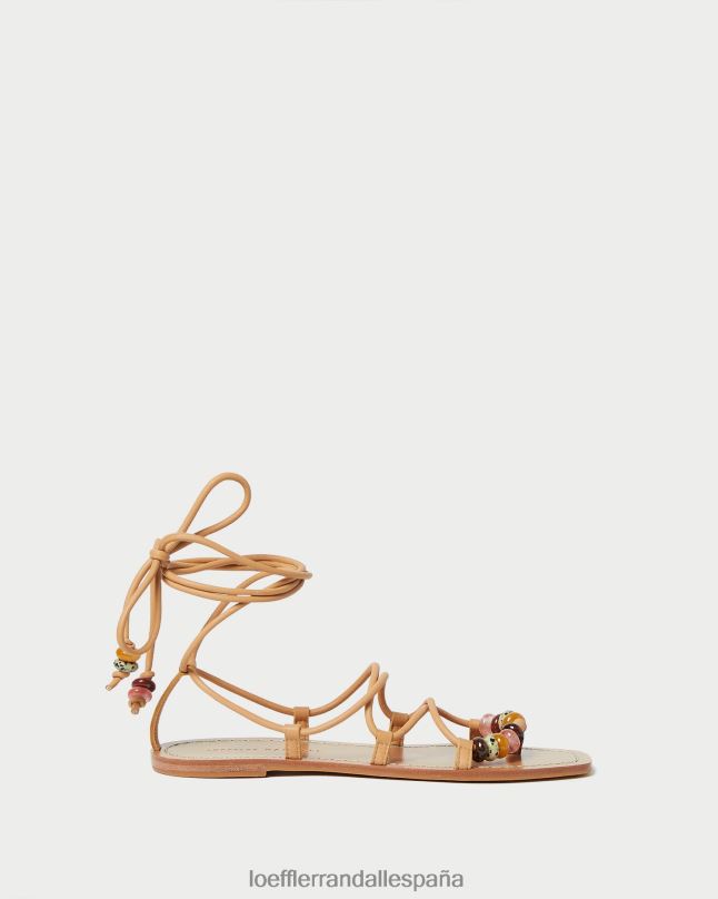 zapatos 04282135 Miel mujer Loeffler Randall sandalia colleen con nudo y cordones