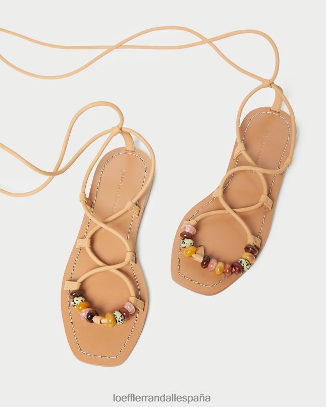 zapatos 04282135 Miel mujer Loeffler Randall sandalia colleen con nudo y cordones