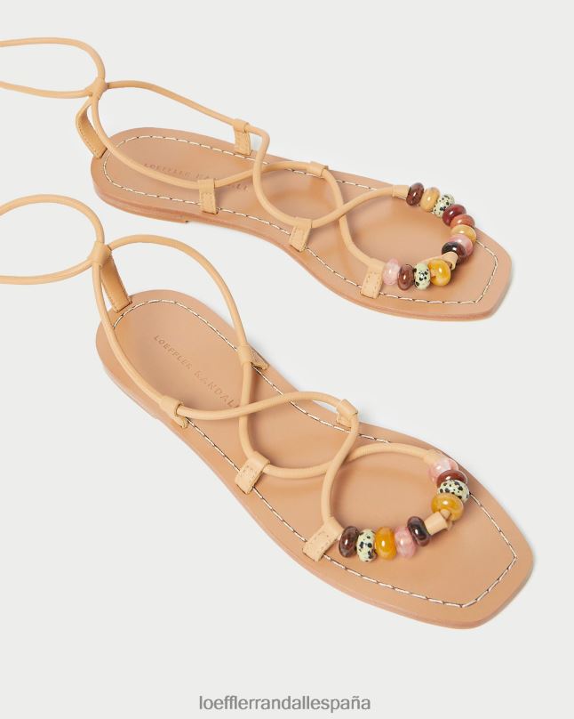 zapatos 04282135 Miel mujer Loeffler Randall sandalia colleen con nudo y cordones