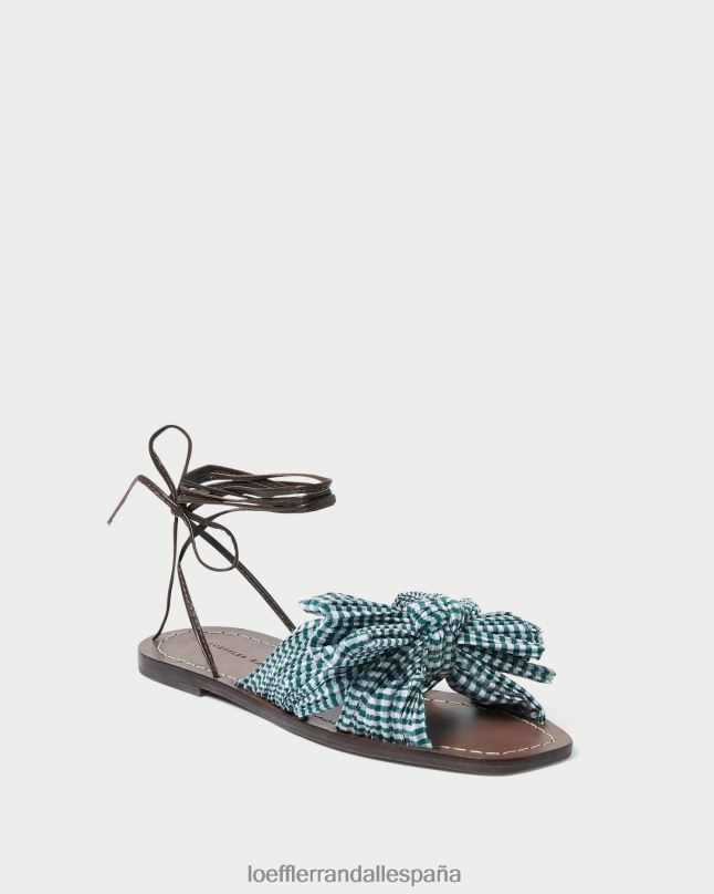 zapatos 04282136 mini cuadros verdes mujer Loeffler Randall tobogán con lazo de peonía