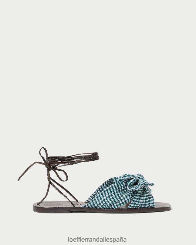 zapatos 04282136 mini cuadros verdes mujer Loeffler Randall tobogán con lazo de peonía