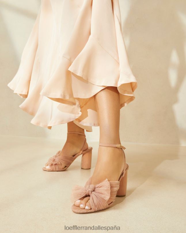 zapatos 0428211 belleza mujer Loeffler Randall tacón con lazo plisado camelia