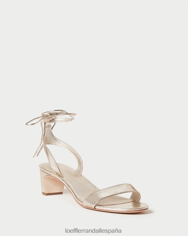 zapatos 0428212 champán mujer Loeffler Randall sandalia jackie de tacón medio