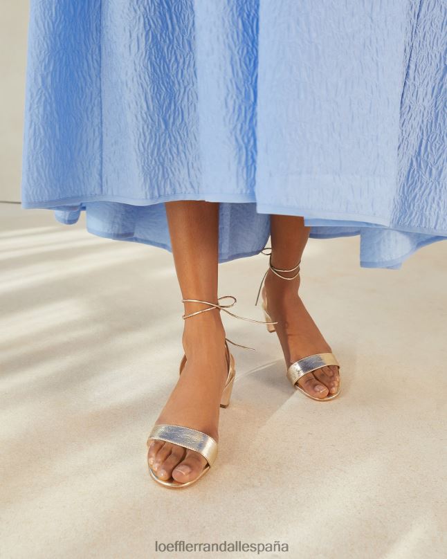 zapatos 0428212 champán mujer Loeffler Randall sandalia jackie de tacón medio