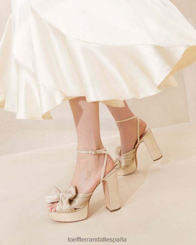 zapatos 0428216 platino mujer Loeffler Randall natalia plataforma lazo tacón