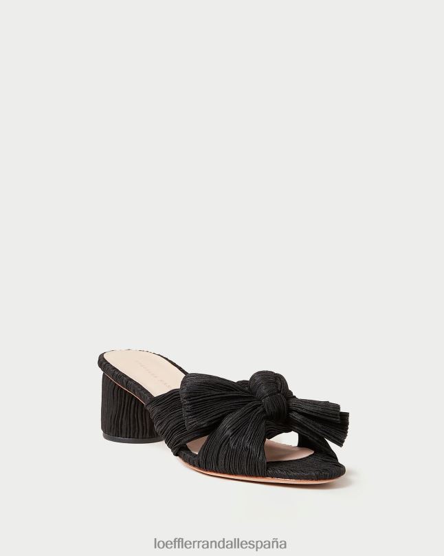 zapatos 0428218 negro mujer Loeffler Randall tacón emilia con lazo plisado