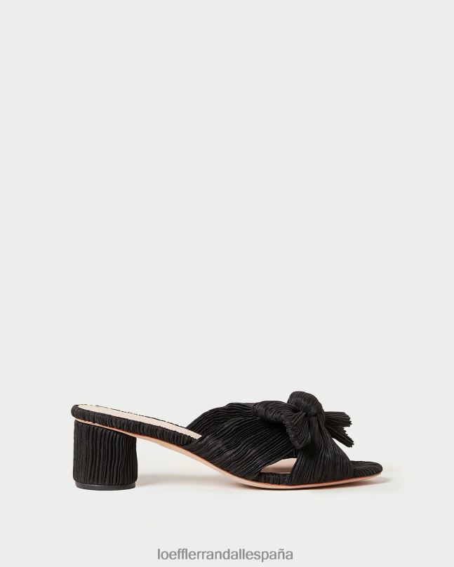 zapatos 0428218 negro mujer Loeffler Randall tacón emilia con lazo plisado